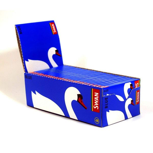 Full Box of SWAN REGULAR SIZE Rolling Papers (SWAN Blue Regular - 50 Pack)
