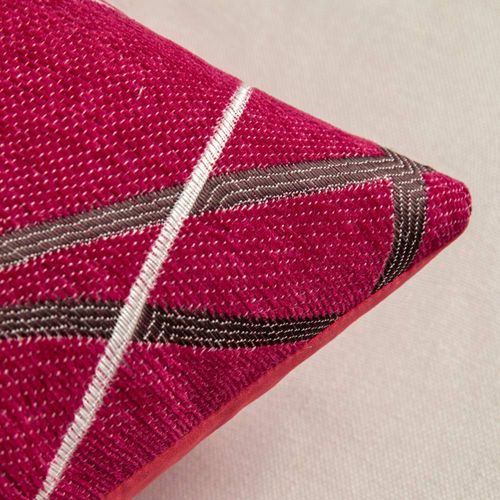 MIULEE Cushion Covers Cushions for Sofa Modern Line Decorative Square Luxury Pillowcases for Couch Livingroom Sofa Bed with Invisible Zipper 45cm x 45cm 18x18 Inches 2 Pieces Red