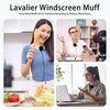 Lavalier Wind Muff 2 Pack Lapel Microphone Windscreen Muff Outdoor Furry Lav Windscreen Windproof Wind Screen (1cm, black)
