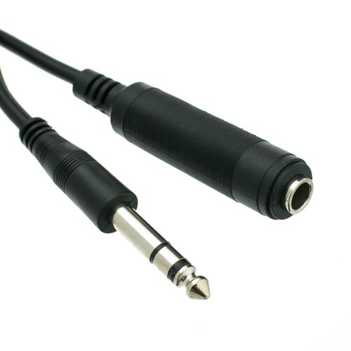 CableWholesale 1/4 Inch Stereo TRS Extension Cable, 25 feet 1/4" Stereo Male to 1/4" Stereo Female Plug for Electric Instruments (Guitar, Keyboard, Amplifier, Speakers, Synthesizers), Black