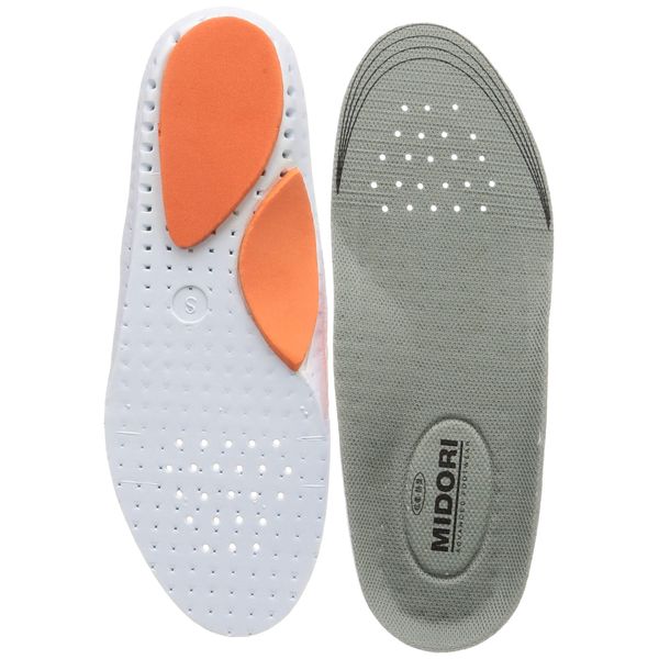 Midori Anzen E01 Men's Insole, Heel Cushion, Arch Cushion, For Safety Shoes, gray