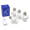 QIACHIP Remote Control Light Socket E26 E27 Bulb Socket Adapter, ZigBee Smart Light Holder Compatible with Alexa Echo Voice Control, Requires Zigbee Hub