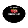 Boy Likes Vitamins Strawberry Eating PopSockets Swappable PopGrip