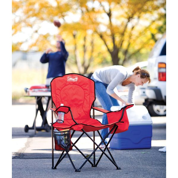 Coleman Portable Camping Quad Chair with 4-Can Cooler