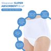 Wearever Regular Absorbency (150ml) Lace Side Brief (White, Large)