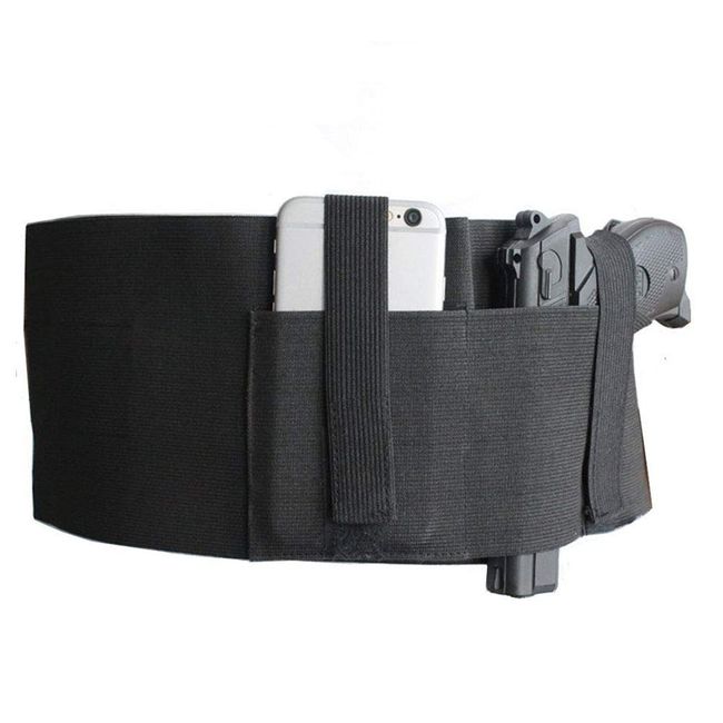 Tactical Belly Band Holster for Concealed Carry Pistol Hand Gun Holder, Hide Handgun Under Shirt Elastic Waist Belt Holsters for Men and Women