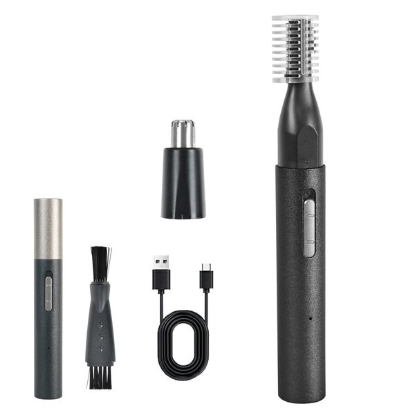kaitou Eyebrow Shaver, Men's, Nose Hair Cutter, Electric Shaver, Rechargeable Eyebrow Cutter, Beard, Nose Hair, USB Face Sleigh (Black)