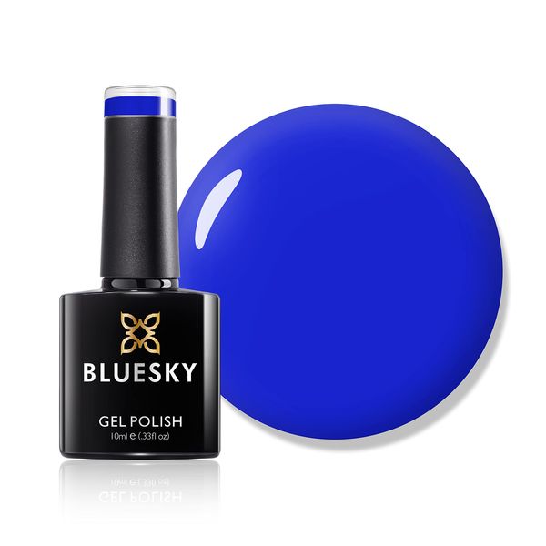 Bluesky Gel Nail Polish, Blue Bamboo Neon32, Blue, Bright, Cobalt, Neon, Long Lasting, Chip Resistant, 10 ml (Requires Drying Under UV LED Lamp)