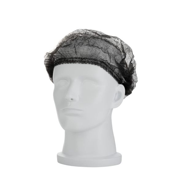 Restaurantware Clean Tek Black Disposable Bouffant Cap Hair Net - 21", onse size, 100 count box