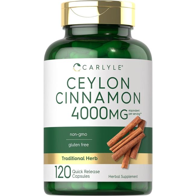 Ceylon Cinnamon 4000 Mg Sugar Metabolism Weight Management Support, 120 Capsules