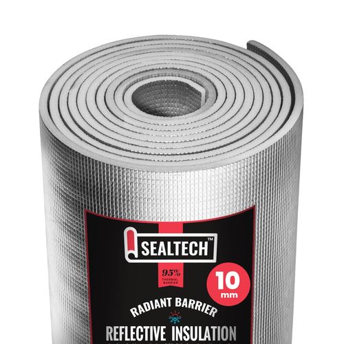SEALTECH Ultra Heavy Duty 10mm Reflective Insulation Roll - Premium Foam Core Radiant Barrier for Energy Conservation -Commercial Grade Soundproofing Thermal Shield for Indoor and Outdoor (16" X 25')