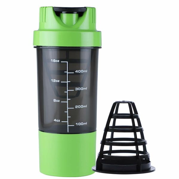 By Global International Shake Protein Shaker Sports Bottle 500 ml (Green).