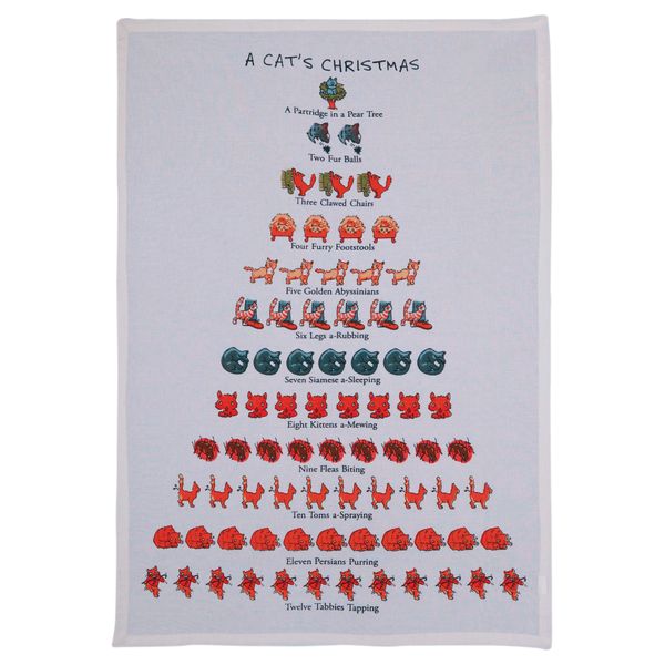 Mistletoe & Co. A Cat's Christmas Kitchen Towel, 18" x 26"