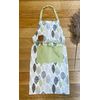 EliteKoopers 1Pcs Kitchen Apron With Contemporary Green Leaf Print Design
