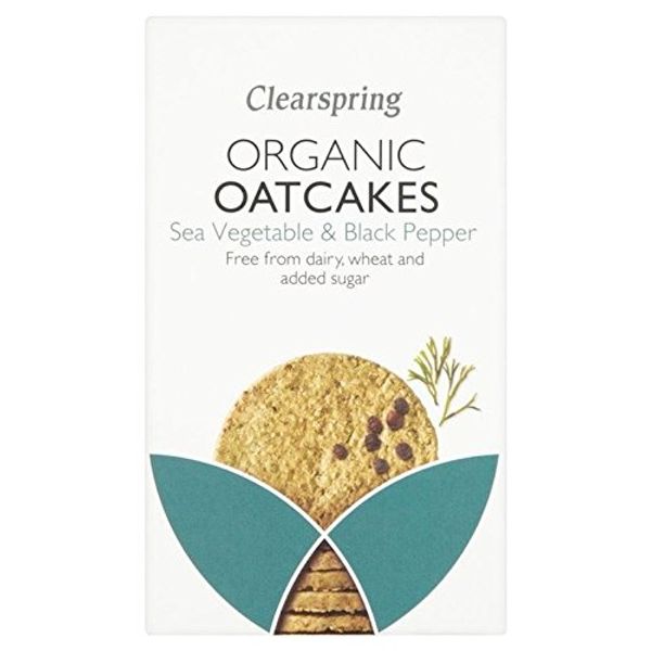 Clearspring Organic Sea Vegetable & Black Pepper Oatcakes 200g - Pack of 6