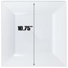 10.75" Disposable Fancy Square White Plastic Dinner Plates Splendid 40pcs