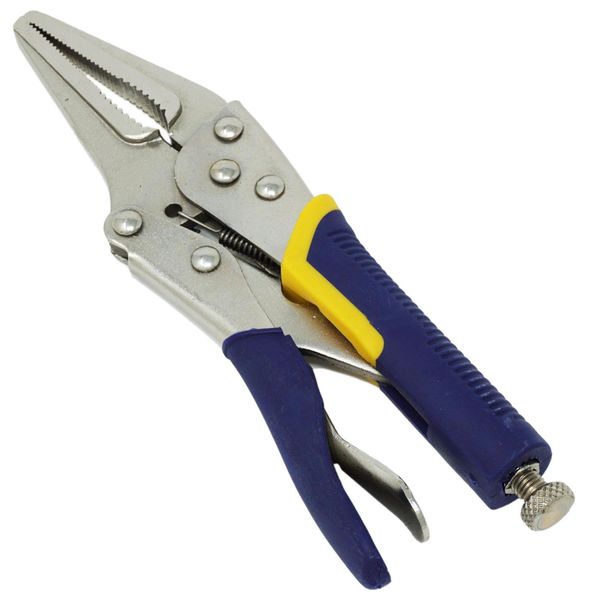 Dapetz ® Locking Pliers/Long Nose Mole Grip Locking Vice Grip Pliers 9" Locking Grips Straight Soft Grip Handle Made from Hardened & Tempered CRV Steel