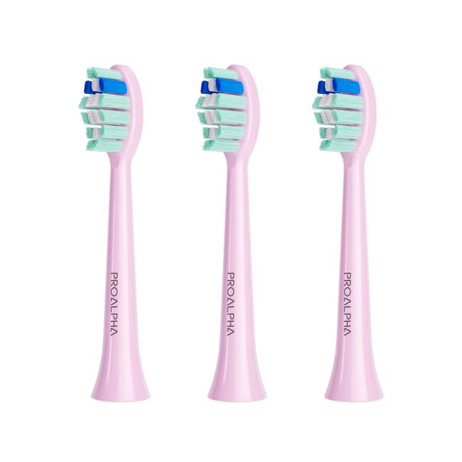 JTF Sonic Smart Toothbrush Genuine Standard Brush Heads, 3 Pack, Pink, P200