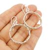 925 Sterling silver Hoop Twisted Rope Earrings