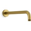 Kohler 26322-2MB Statement 15 1/2" Wall-Mount Single-Function rainhead arm and Flange, Vibrant Brushed Moderne Brass