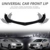 Front Bumper Lip Spoiler Splitter Glossy Black + 86.6'' Side Skirts For AUDI