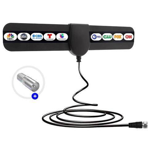 TV Antenna, 2025 New Digital Antenna for Smart TV, Support 360° Reception 4K 1080P for Local Channels, Smart Switch Amplifier Signal Booster -10.5ft Coax HDTV Cable, Portable Antenna Indoor (Small)