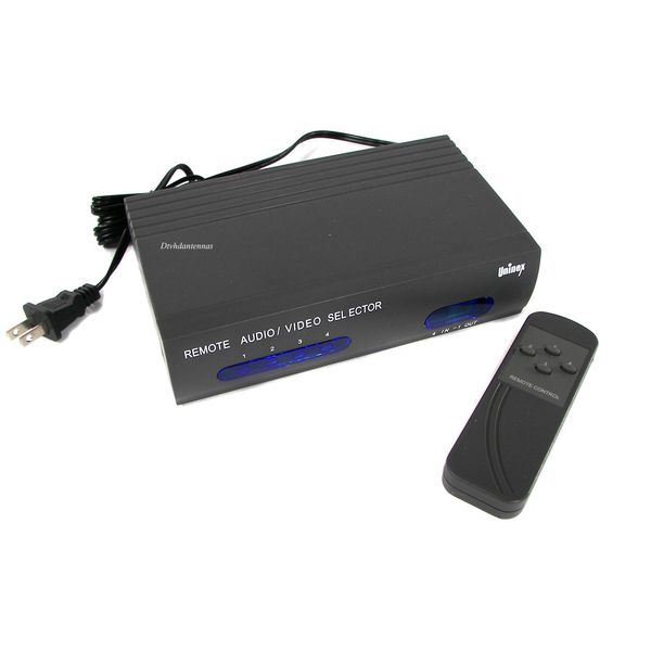 Uninex VS14 4-Device S-Video Audio/Video Selector Switch w/Remote