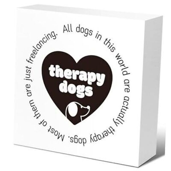 Pet Dog Wood Signs, Sweet Wooden Block Sign for Home Bedroom therapy dogs