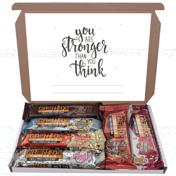 Grenade Carb Killa 6x60g High Protein Bars Bar Gift Hamper Box Mixed 6 Flavours (You are A Stronger Than You Think)