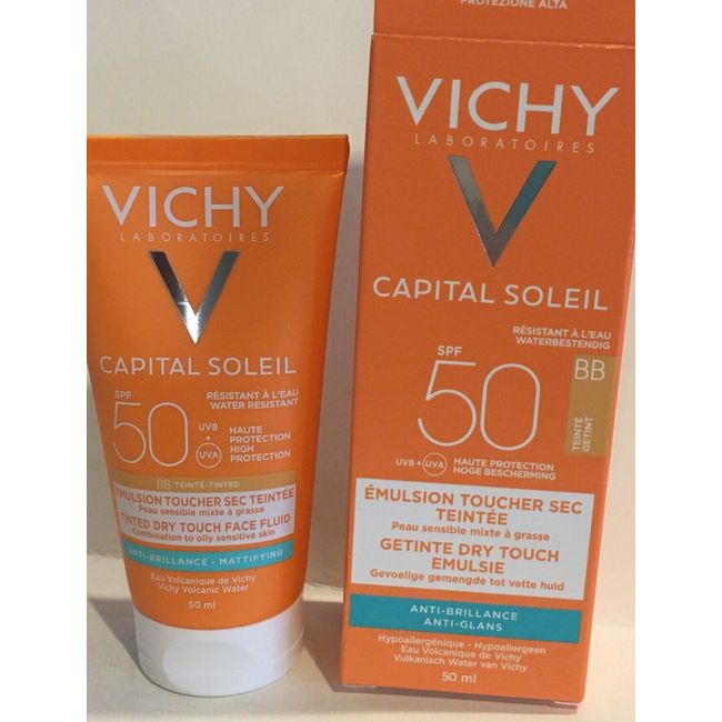 Vichy Ideal Soleil BB Tinted Mattifying Dry Touch Face Fluid SPF50 50ml New Pack