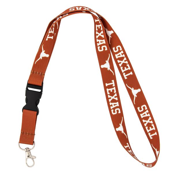 Desert Cactus University of Texas UT Longhorns Car Keys ID Badge Holder Lanyard Keychain Detachable Breakaway Snap Buckle (Orange - Longhorn)