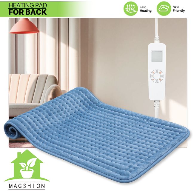 Electric Heating Pad 6 Heat Levels 33"x17" Muscle Cramp Back Pain Relief Warmer