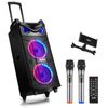 Moukey Portable Party Speaker 280W Bluetooth Singing Machine + 2Pcs Wireless Mic
