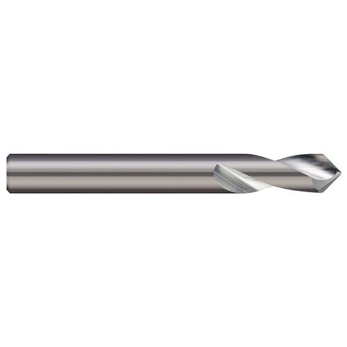 Micro 100 SPD-125-082 Spotting & Centering Drill, 82° Point Angle, 1/8" Dia, 3/8" Flute Length, 1/8" Shank Dia, 1-1/2" OAL, Uncoated