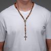 Intercession Our Father Sacred Handmade Solid Wood Rosary (St Benedict - Walnut)