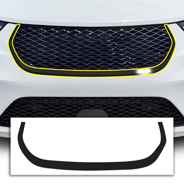 BOGAR TECH DESIGNS Outer Front Chrome Delete Overlay Compatible with Chrysler Pacifica 2021-2025, Gloss Black