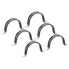 6Pcs 3" Cable Clamp U Shape Stainless Steel Rubber Cushioned Pipe Strap