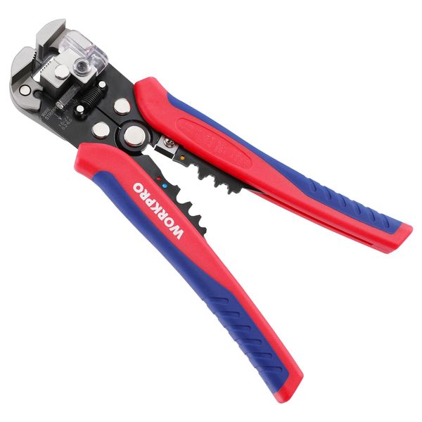 WORKPRO Automatic Wire Strippers, 3 in 1 Wire Cutters, Electrical Terminal Crimper, Automatic Stripping Pliers AWG 24-10 (0.2-6.0 mm²) for Wire Stripping, Cutting, Crimping