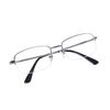JoXiGo Half Frame Reading Glasses for Men Women Metal Rectangular Frame Spring Hinge + Glasses Strap,Silver +3.0