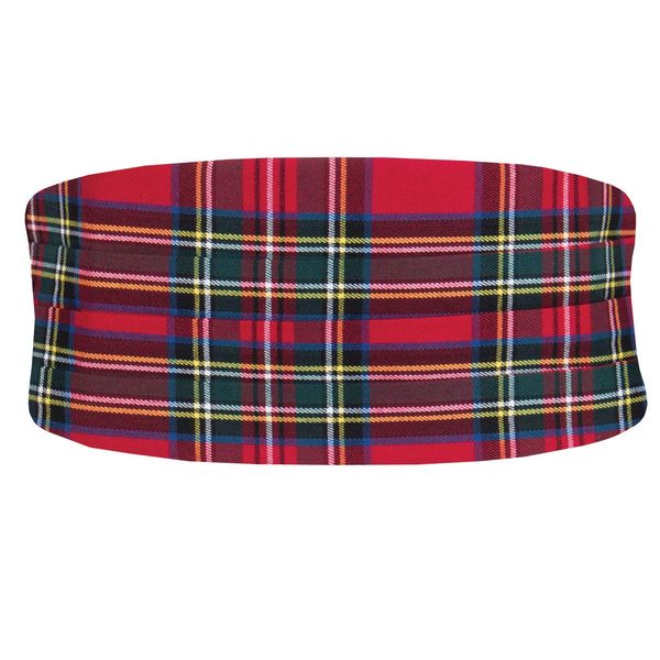 Dobell Mens Red Tartan Cummerbund