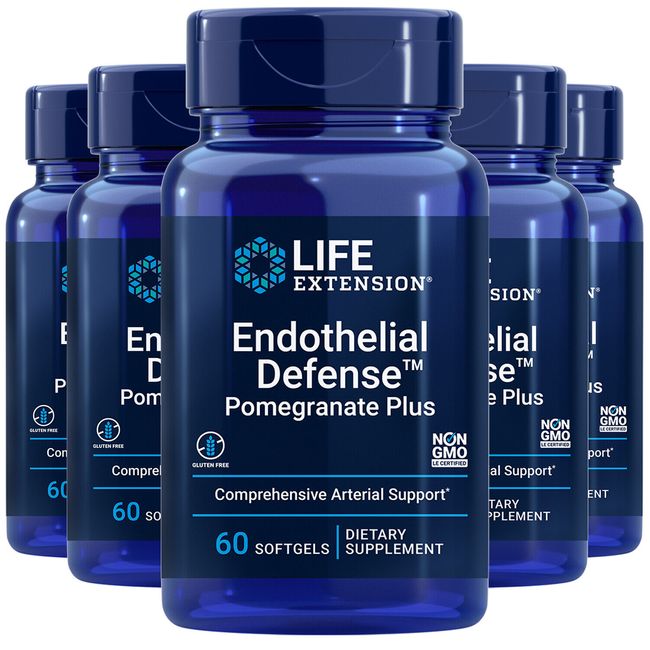 Endothelial Defense Pomegranate Plus 5X60ct SOD Enzyme Vascular Life Extension