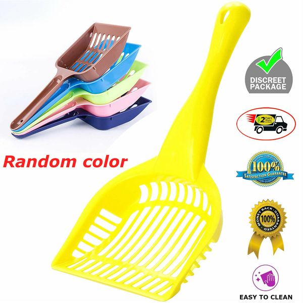 CAT LITTER SCOOP Spoon Waste Pet Kitten Cleaning Tool Random Color Plastic