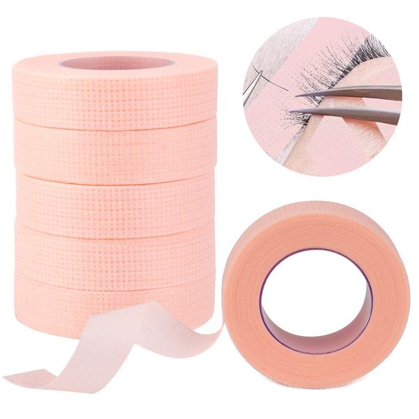 MWOOT 6 Rolls Eyelash Lash Tape Eyelash Extension Tape for Lash Extension,Breathable Micropore Adhesive Medical Tape Makeup Tape for Eyelash Extensions (Pink,10 Yards)