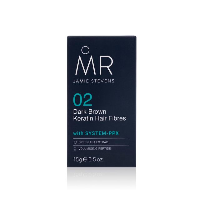 MR Hair Fibres Dark Brown, Natural Men's Hair Building Fibre with Keratin and System PPX + Green Tea Extract for Hair Growth, Conceals Thinning and Balding Hair, 15 ml