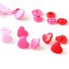 Prym 393347 Plastic Colored Snap Button Heart Shape Pink