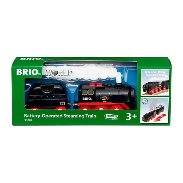 Brio 33884 Battery Power Steam Train Wooden Rail Electric Vehicle Locomotive