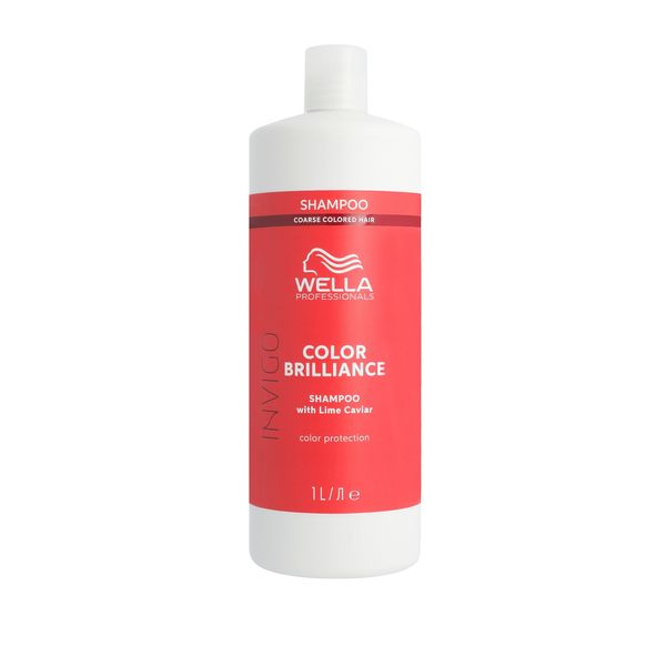 Wella Professionals Invigo Color Brilliance Shampoo Coarse – Glanzshampoo für dickes, gefärbtes Haar – milde Pflege mit Vitamin E und niedrigem pH-Wert – 1 L