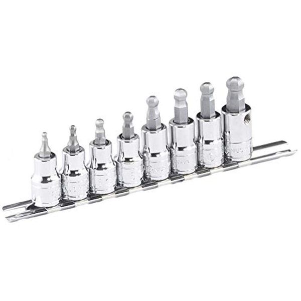 Genius Tools 8 Piece 3/8" Dr. Metric Wobble Hex Bit Socket Set BS-308WH