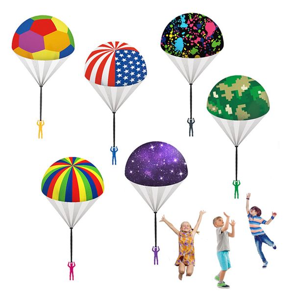 utosday Parachute Toy Outdoor Flying Parachute for Kid, Throwing Parachute Toy with Small Figures, Hand Throw Soliders Flying Toys Parachute for Boys Kids Birthday Party Favors (6PCS)