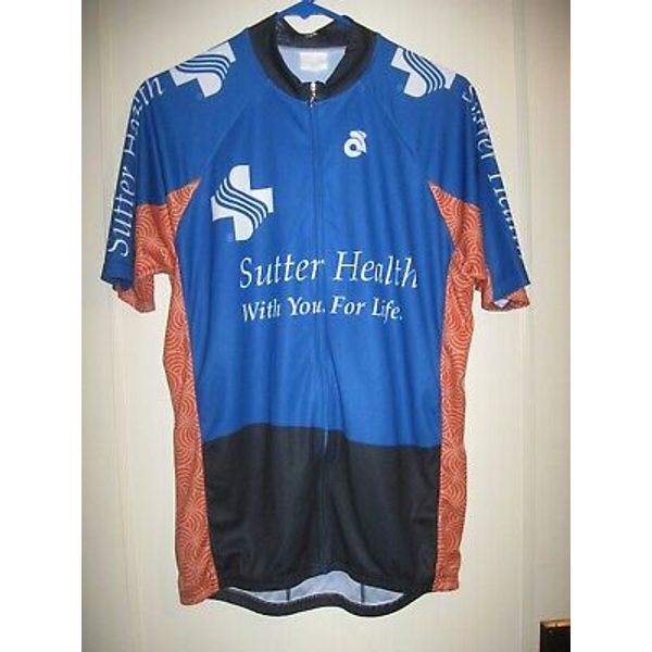 SUTTER HEALTH Rally CALIFORNIA Men's Blue Cycling Jersey Champ Sys; Size X-Large